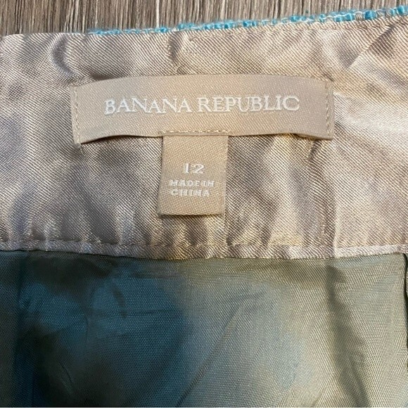 Banana republic tweed blue / tan skirt - size 12 - Picture 2 of 4